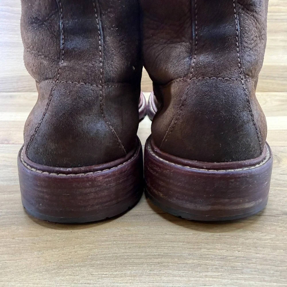 Johnston & Murphy Collection Cap Toe Boot Mens 10.5 M Brown Nubuck Faux Fur